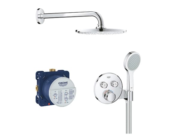 GROHE 34743000, 28,6 cm, 1,25 m, Vegg, Kromfarget