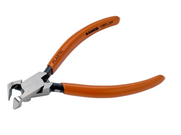 Bahco Sideavbiter vinklet 90°, for bearbeiding av plastdeler, Diagonal tang, 1,5 cm, 1,15 cm, 1,1 cm, Kull stål, PVC, Oransje