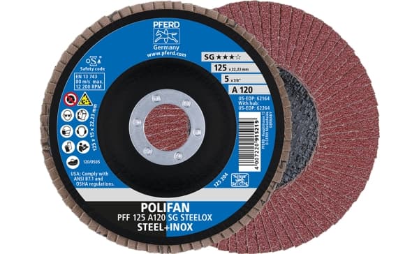 PFERD 67612125, 2,22 cm, 12,5 cm, 12200 kierrosta minuutissa, 120 g, 10 kpl