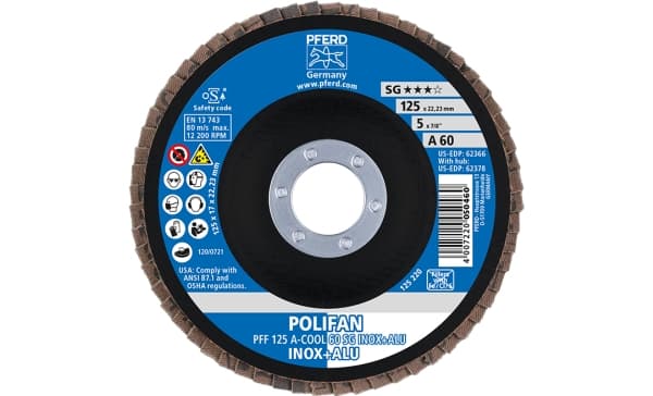 PFERD 67656125, 2,22 cm, 12,5 cm, 12200 RPM, 60 g, 10 stykker