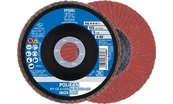 PFERD 67658125, 2,22 cm, 12,5 cm, 12200 kierrosta minuutissa, 80 g, 10 kpl