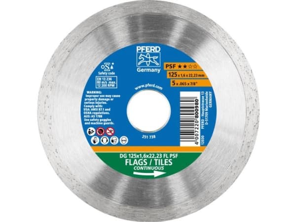 PFERD 68000012, 2,22 cm, 1,6 mm, 12200 RPM, Tyskland, 140 g, 155 mm