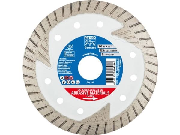 PFERD DG 125 x 2,2 x 22,23 SG - PFERD - 2,22 cm - 12200 rpm - 1 kpl (68000022)