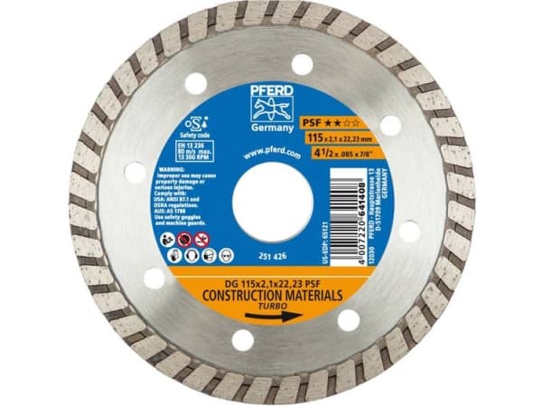 PFERD 68011222, 2,22 cm, 2,1 mm, 13300 rpm, Tyskland, 125 g, 145 mm