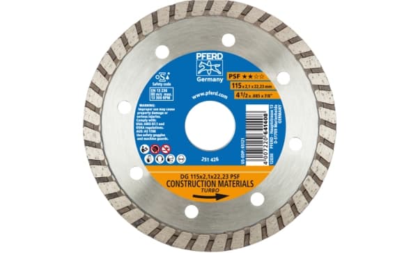 PFERD 68011222, 2,22 cm, 2,1 mm, 13300 rpm, Tyskland, 125 g, 145 mm