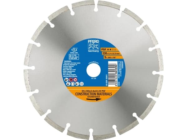 PFERD 68023223, 2,22 cm, 2,4 mm, 6600 RPM, Tyskland, 649 g, 262 mm