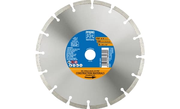 PFERD 68023223, 2,22 cm, 2,4 mm, 6600 RPM, Tyskland, 649 g, 262 mm