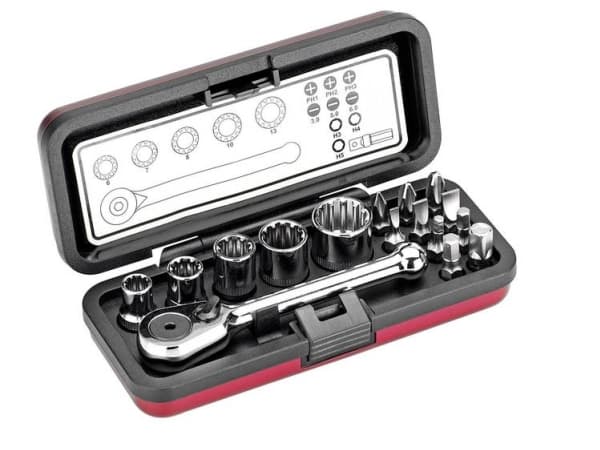 Cimco 113156, Støpselsett, 1/4", Metrisk, 5 hoder, 7,8,10,11,13 mm, PH1, PH2, PH3