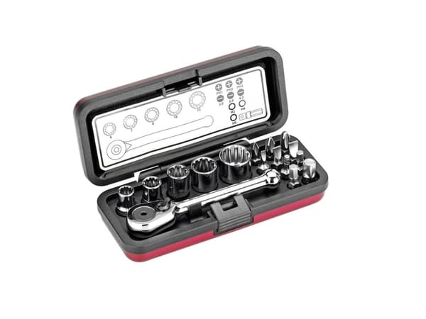 Cimco 113156, Støpselsett, 1/4", Metrisk, 5 hoder, 7,8,10,11,13 mm, PH1, PH2, PH3