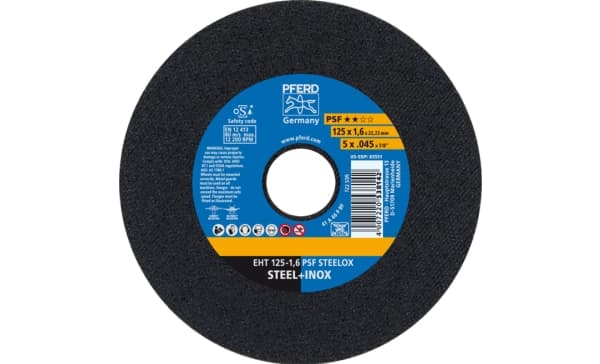 PFERD EHT 125-1,6 PSF STEELOX, Terästä, Ruostumaton teräs, PFERD, 12,5 cm, 12200 RPM, 25 kpl