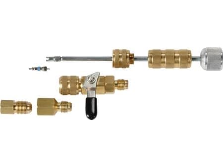 ROTHENBERGER Schrader-venttiilityökalu 1/4" + 5/16", venttiilin vaihto käytössä, R410A:lle ja R32:lle