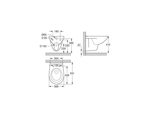 GROHE Bau Ceramic, Hvit, 1 stykker