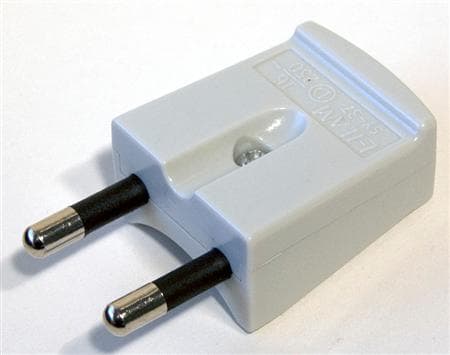 Vahvistettu pistoke litteä, ilman maadoitusta, 16A 250V IP20, polykarbonaatti - väri harmaa