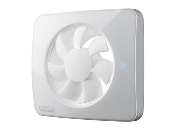 FRESH Ventilator Intellivent® Sky med touchpanel og App samt funktioner for tids-, hastigheds-, fugt- og lugtstyring. Max. 140 m³/h.