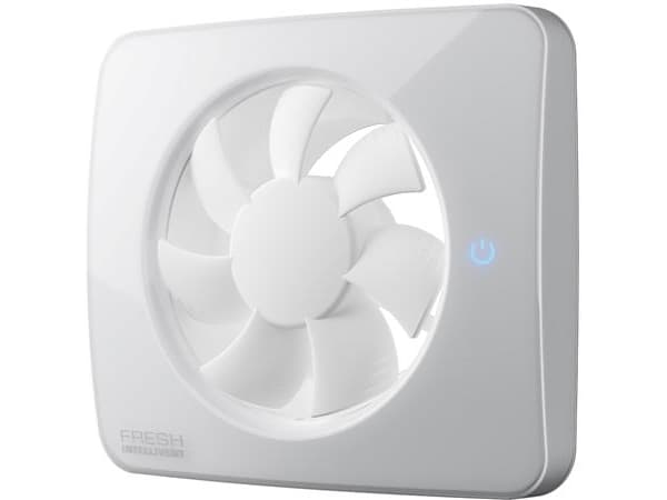 FRESH Ventilator Intellivent® Sky med touchpanel og App samt funktioner for tids-, hastigheds-, fugt- og lugtstyring. Max. 140 m³/h.