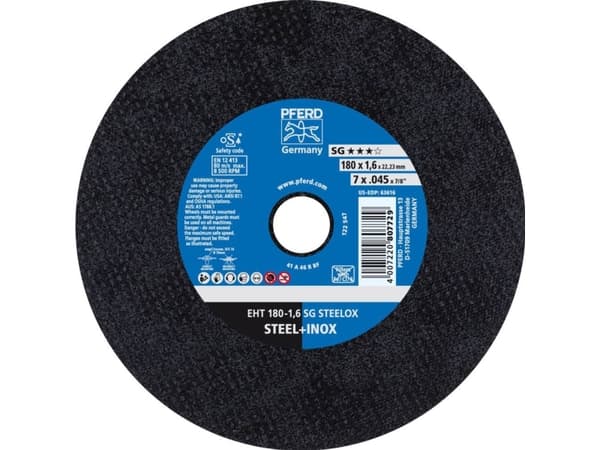 PFERD 61326410, 18 cm, 1,6 mm, 8500 RPM, 25 stykker