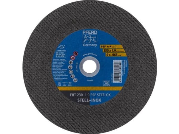 PFERD EHT 230-1,9 PSF STEELOX, Terästä, Ruostumaton teräs, PFERD, 23 cm, 6600 RPM, 25 kpl