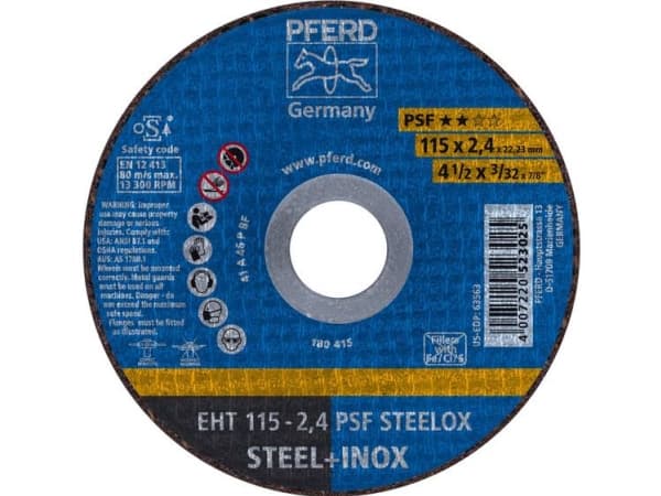 PFERD EHT 115-2,4 PSF STEELOX, Stål, Rustfritt stål, PFERD, 11,5 cm, 13300 RPM, 25 stykker