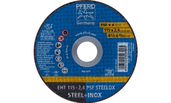 PFERD EHT 115-2,4 PSF STEELOX, Stål, Rustfritt stål, PFERD, 11,5 cm, 13300 RPM, 25 stykker