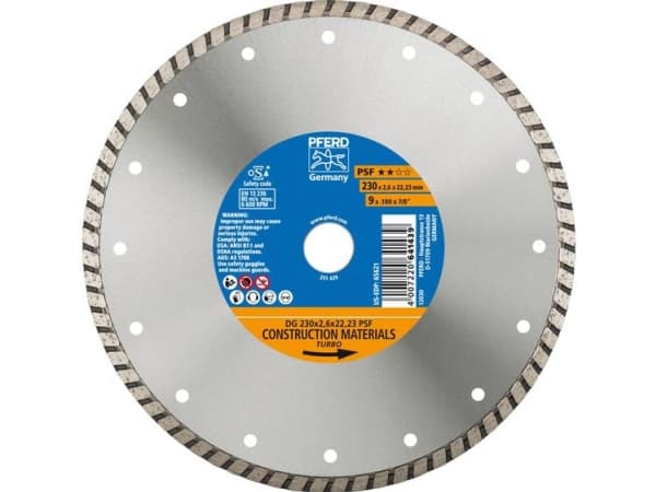 PFERD 68023222, 2,22 cm, 2,6 mm, 6600 RPM, Tyskland, 643 g, 262 mm
