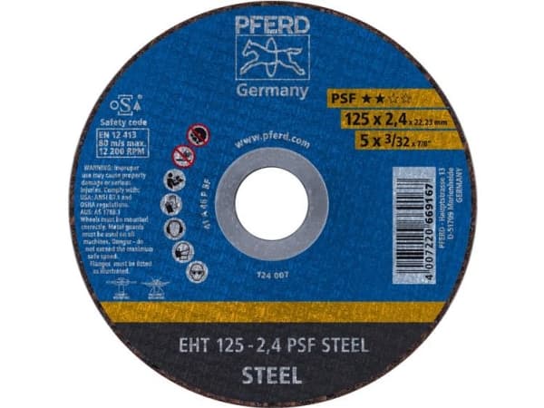 PFERD 61719026, 2,22 cm, 12,5 cm, 2,4 mm, 12200 RPM, 25 kpl