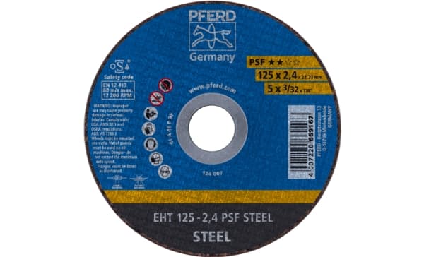 PFERD 61719026, 2,22 cm, 12,5 cm, 2,4 mm, 12200 RPM, 25 kpl
