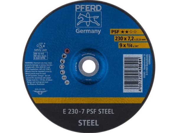 PFERD 62023634, 23 cm, 7,2 mm, 6600 RPM, 10 kpl