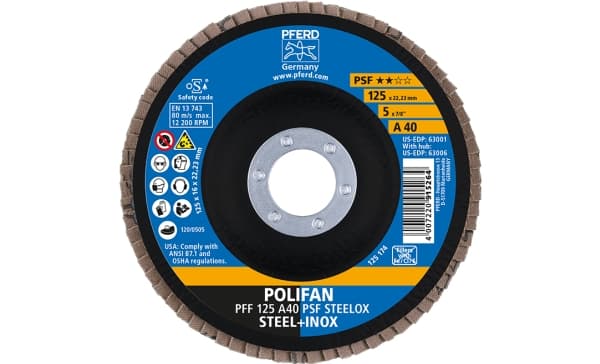 PFERD 67644125, 2,22 cm, 12,5 cm, 12200 RPM, 40 g, 10 styck