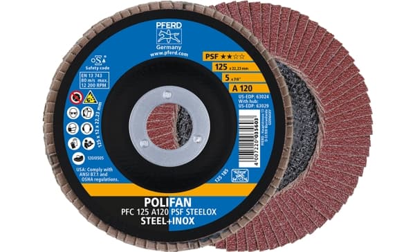 PFERD 67749125, 2,22 cm, 12,5 cm, 12200 kierrosta minuutissa, 120 g, 10 kpl