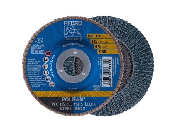 PFERD PFC 115 Z 80 PSF STEELOX, metalli, 13300 rpm, 11,5 cm, 10 kpl PFERD PFC 115 Z 80 PSF STEELOX, metalli, 13300 rpm, 11,5 cm, 10 kpl