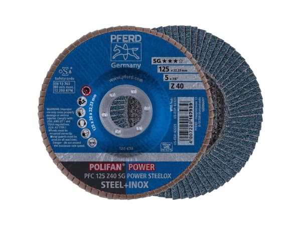 PFERD PFC 125 Z 40 SG POWER STEELOX, Metalli, 12200 RPM, 12,5 cm, 10 kpl