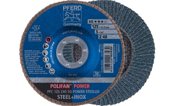 PFERD PFC 125 Z 40 SG POWER STEELOX, Metalli, 12200 RPM, 12,5 cm, 10 kpl