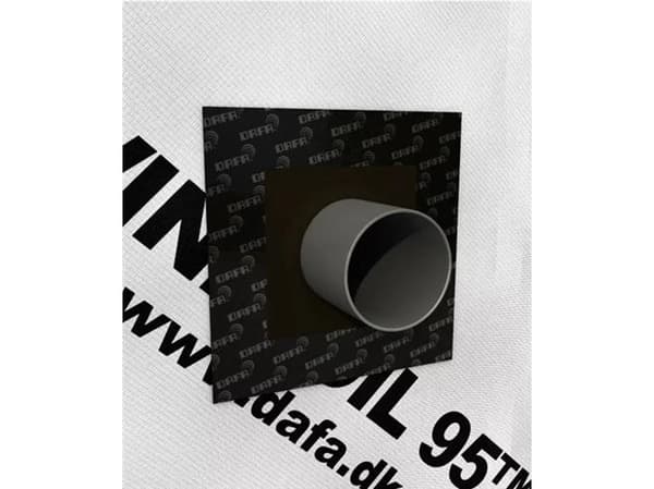 DAFA AirVent UV / Radon kabelkrage 195x195mm för tätning av undertak och vindskydd. Märkning för ø80mm burk och ø7-ø22mm kabel.