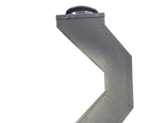 överböjning Ø160 - överböjning Ø160. 180 mm x 180 mm