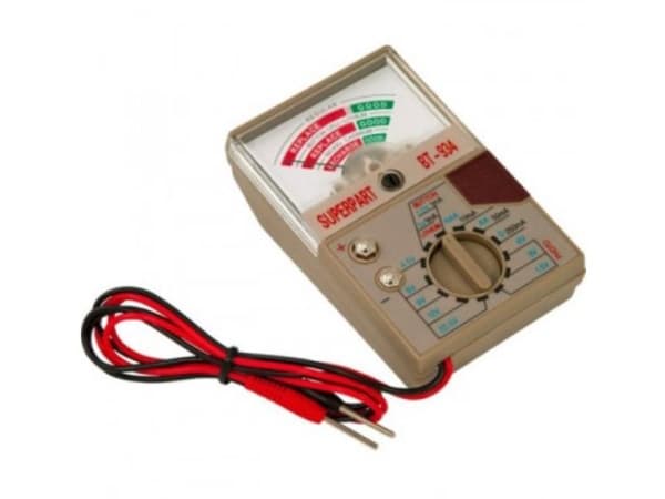 Becocell Batteritester Superpart BT-934 Måleområde (batteritester) 1,2 V, 1,5 V, 3 V, 3,6 V, 3,7 V, 6 V, 9 V, 12 V Batteri, Batteri 209471