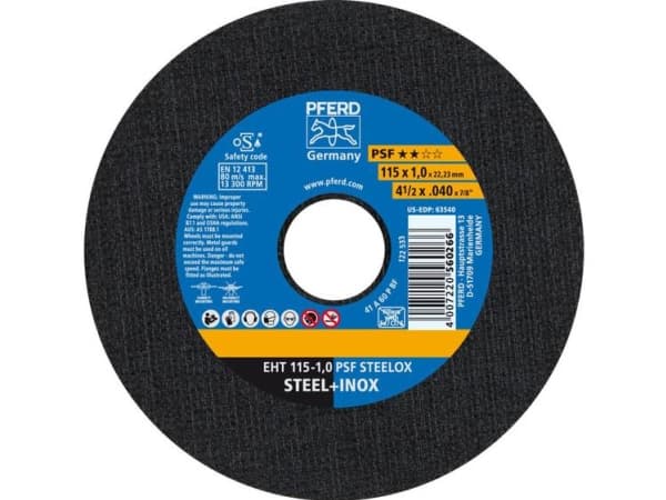 PFERD 61730100, 11,5 cm, 1 mm, 13300 RPM, 25 stykker