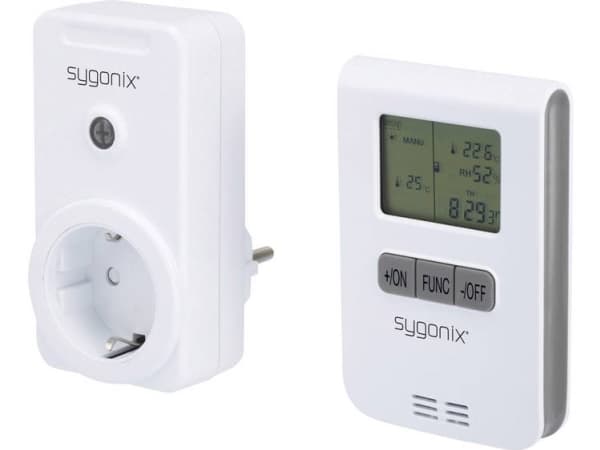 Sygonix RS2W radiovarmekontrollsett adapter plugg brytereffekt (maks.) 3500 W rekkevidde maks. (i åpent felt) 150 m (SY-3523526)