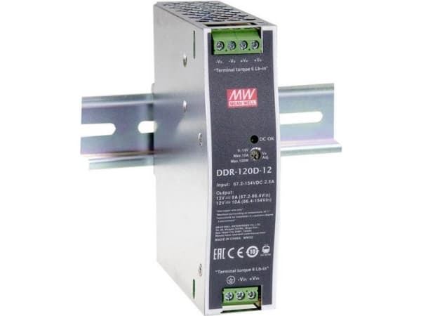 MEAN WELL DDR-120B-48, 16.8 - 33.6 V, 120 W, 48 V, RoHS, 32 mm, 102 mm