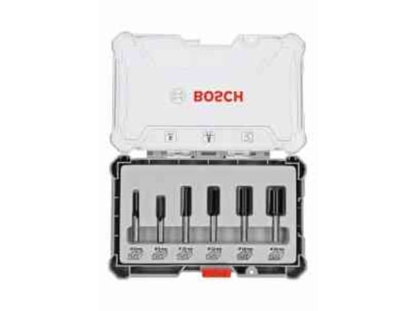 Bosch - Fresekutter - for bløtt tre, løvtre - 6 deler - 6 mm, 8 mm, 10 mm, 12 mm, 20 mm, 16 mm - cylindrical - lengde: 50 mm, 60 mm, 54 mm