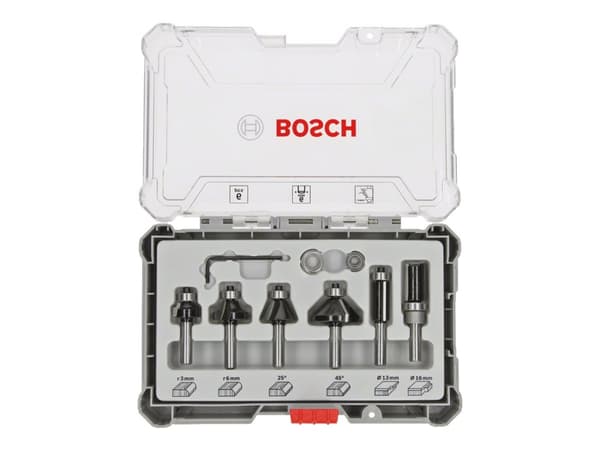 Bosch OVERFRASER SET HM BLANDET 6MM 6 PALAA