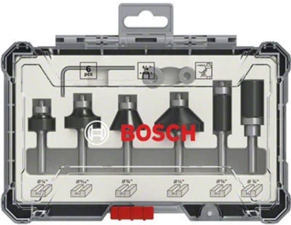 Bosch - Fresekutter - for tre, bløtt tre, løvtre - 6 deler - heksagonal - lengde: 56 mm, 51 mm, 54 mm, 65 mm, 55 mm