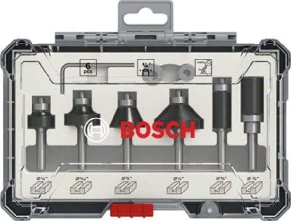 Bosch - Fresekutter - for tre, bløtt tre, løvtre - 6 deler - heksagonal - lengde: 56 mm, 51 mm, 54 mm, 65 mm, 55 mm