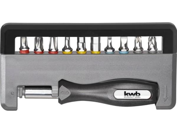 kwb Industrial Steel Standard Handy Bit Box, 12 kpl, Kuusikulmainen (metrinen), Phillips, Pozidriv, Paikka, PH 1, PH 2, PH 3, PZ 1, PZ 2, 3,5 mm, 4,5