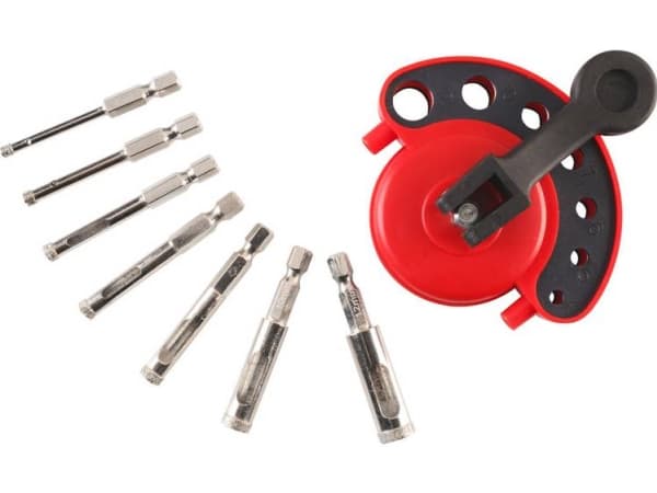 kwb 499900, Sett, Drill, Keramisk, Granitt, Marmor, Naturstein, Soft Keramiske veggflis, Flis, Sort, Grønn, Rød, Sekskanttange, Boks