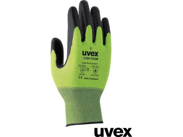 Uvex C500 foam, Sort, Grønn, Voksen, Voksen, Unisex, 1 stykker, Polyethylen, Viskose, Polyamid, Fiberglass