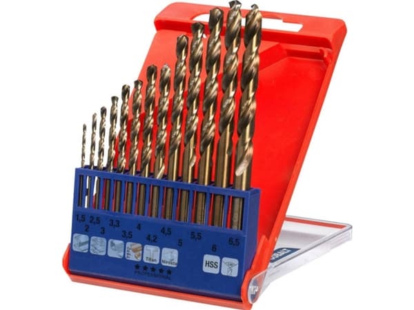 kwb 421600, Borr, Spiralborrkona, Högerrotation, Strykjärn, Plast, Profil, Metallplåt, Rostfritt stål, 135°, Kobalt-legerat höghastighetsstål (HSS-Co