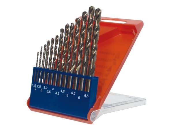 kwb 421600, Borr, Spiralborrkona, Högerrotation, Strykjärn, Plast, Profil, Metallplåt, Rostfritt stål, 135°, Kobalt-legerat höghastighetsstål (HSS-Co