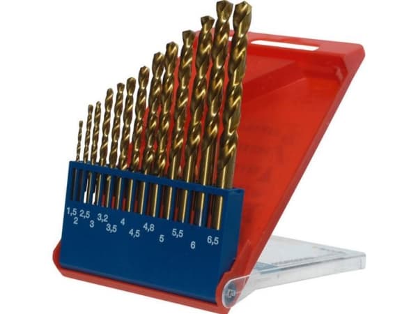 kwb 427140, Drill, Drill bit set, Høyrehåndsrotasjon, Strykejern, Plast, Profil, Blad metall, Rustfritt stål, 135°, Titanium-Coated High-Speed Steel