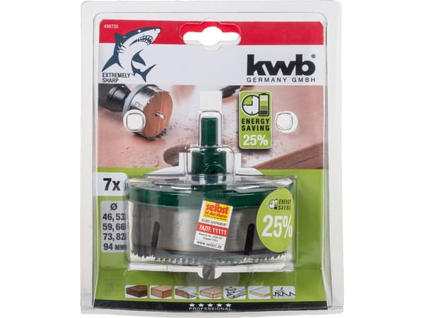 kwb 498720, Ställ, Borr, Koppar, Hårt träslag, Laminerad panel, Icke-järnmetaller, Gipsskivor, Plast, Mjuka träslag, Trä, Grön, Rostfritt stål, Fjäde
