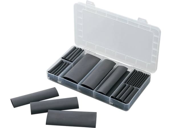 TRU COMPONENTS 1566430 Krympeslangesortiment Sort Krympningshastighed:4:1 61 Teile